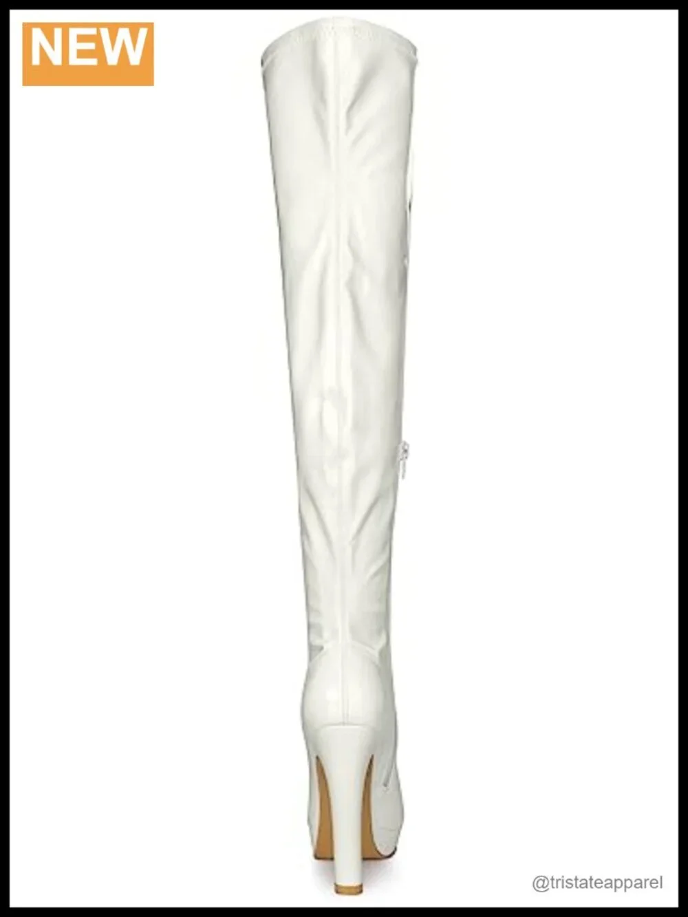Patent Leather Over Knee High Boots Chunky Platform Heels Zip